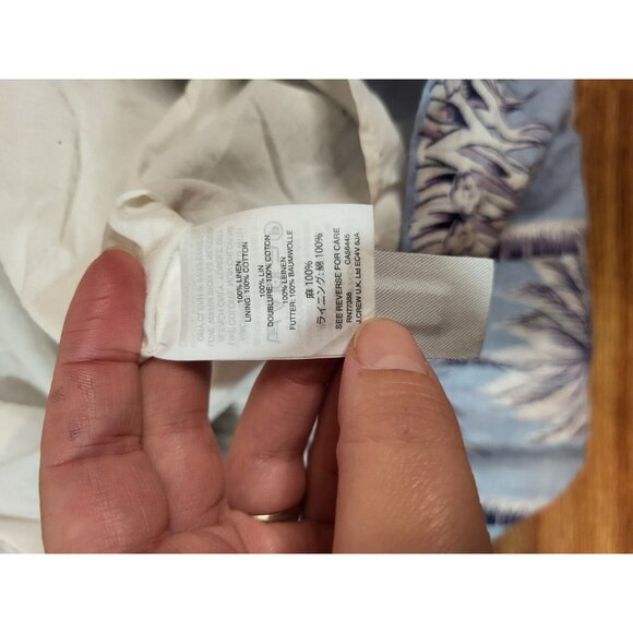 J.Crew Women's Size‎ 2 Blue Palm Tree Linen Full Skirt - Picture 4 of 4